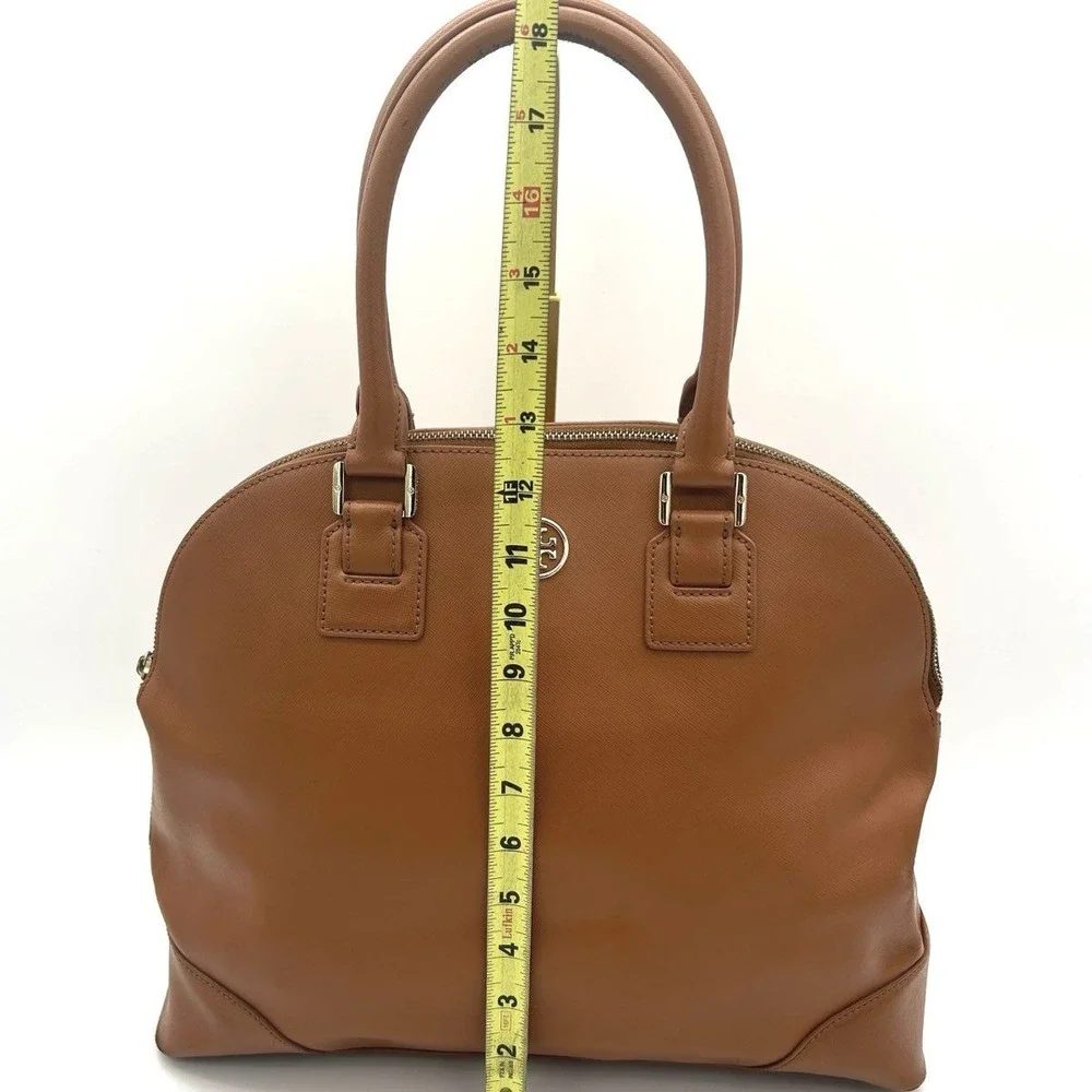 Tory Burch Women's Robinson Dome Satchel Tan Saffiano Leather Handbag